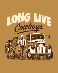 Long Live Cowboys Illustration