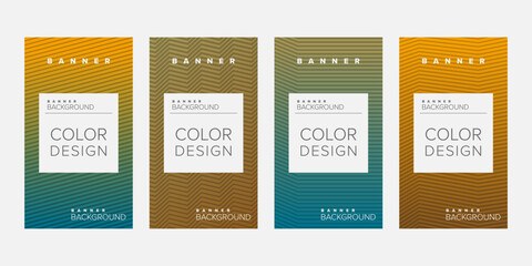 Background banner geometric line color design vector, vertical banner set