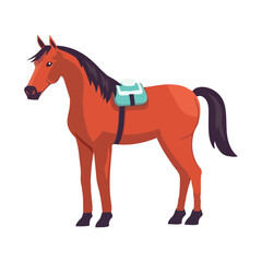 Obraz premium horse with saddle on white background