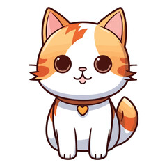 Obraz premium Playful Paws: Heartwarming 2D Illustration of a Khao Manee Cat
