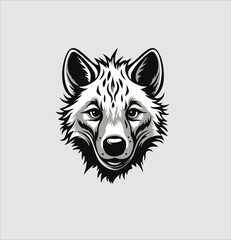Naklejka premium Hyena logo icon vector with piercing stare isolated