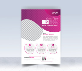 Creative poster flyer brochure, cover design, annual report template. layout space for photo background.