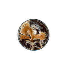Iced coffee in glass isolated on white background