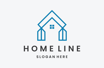 Logo House. Linear Style Isolated . Can be used for Real Estate, Construction, Architecture and Building Logos