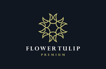 Obraz na płótnie Canvas Beauty illustration logo design combine with tulip flower.