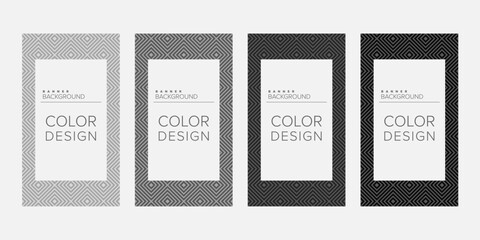 Background banner geometric line color design vector, vertical banner set