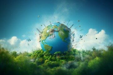Obraz na płótnie Canvas world Ozone day background, generative ai