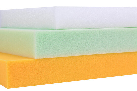 Set of sponge Squares foam sponge neatly overlap on white background.