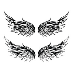 Wing. Angel Wings isolated vector template design illustration