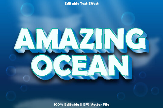 amazing ocean_editable text effect emboss_cartoon style