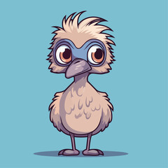 Cute Emu and Ostrich Cartoon Characters: Perfect for Children's Products and Wildlife-themed Designs