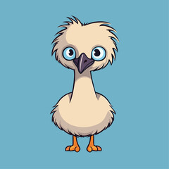 Cute Emu and Ostrich Cartoon Characters: Perfect for Children's Products and Wildlife-themed Designs