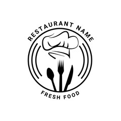 modern restaurant logo design template with abstract shape, logo template