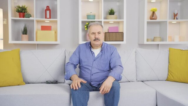 Troubled type. Old and grumpy old man.