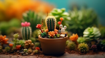 mini cactus garden wallpaper