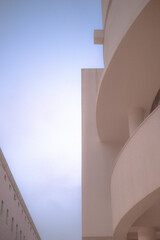 The sky through the architecture of -Macba- in Barcelona.