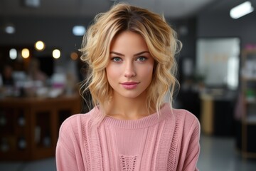Obraz premium of a beautiful smiling blonde woman