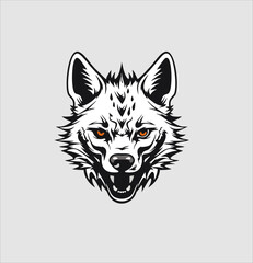 Hyena logo icon vector with piercing stare isolated