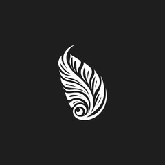 simple artistic feather culture logo vector illustration template design
