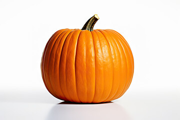 Whimsical Glow Vibrant Pumpkin Illuminating a White Background. created with Generative AI