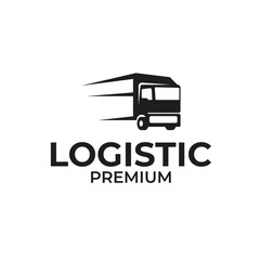 Fast Delivery Logistic Truck Logo Design Concept Vector Illustration Symbol Icon