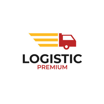 Fast Delivery Logistic Truck Logo Design Concept Vector Illustration Symbol Icon