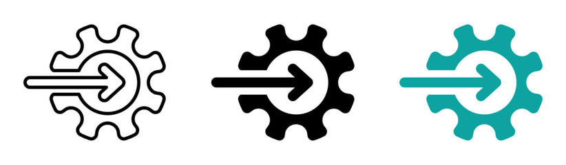 Integration flat vector icons collection