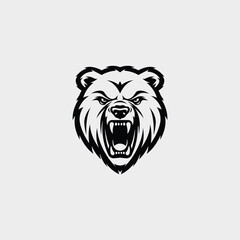Angry bear logo design vector illustration