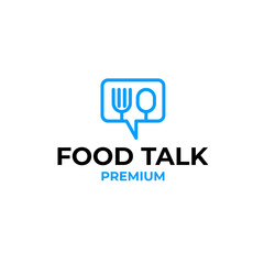 Food Talk Logo Design Concept Vector Illustration Symbol Icon