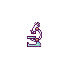 Microscope Filled Icon - Science and Chemical Elements Icon Vector Illustration Isolated.