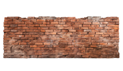 Brown brick wall isolated on transparent background, Generative AI