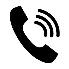 Ringing phone handset telephone vector icon symbol flat style design for logo, UI.