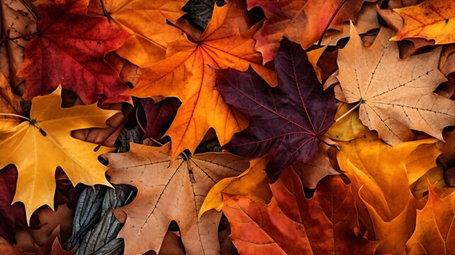 autumn colorful maple leaves background