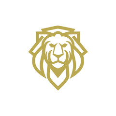 Lion head iIllustration logo. Isolated on white background