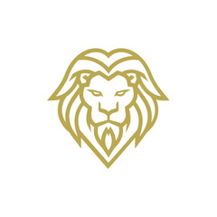 Lion head iIllustration logo. Isolated on white background