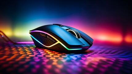 Computer RGB gaming mouse 3d realistic