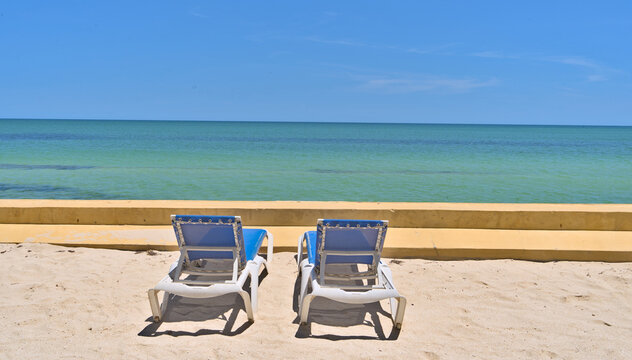 Beach at holiday resort venue in Merida (Yucatan, Mexico)