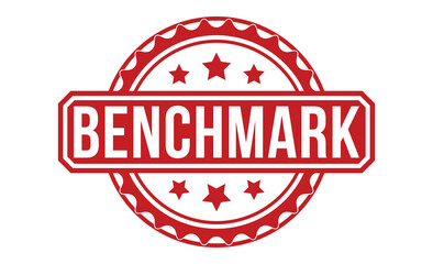 BENCHMARK Red Rubber Stamp vector design.