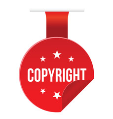 Vector illustration modern Copyright banner, Isolated web element.