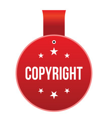 Vector illustration modern Copyright banner, Isolated web element.