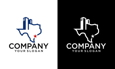 texas realty and property logo designs. logo design texas building, country line, city, symbol vector. for business construction