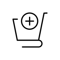 Obraz premium Add To a E Commerce icon with black outline style. retail, meeting, search, media, pictogram, mark, e-commerce. Vector illustration