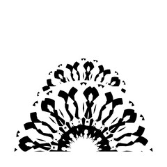 Mandala Batik circular pattern ornament in black flat vector illustration. Decorative ornament in ethnic oriental unique creative trendy style. Editable graphic resources for many purposes.