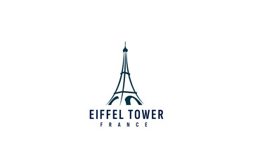 Fototapeta na wymiar Eiffel tower logo vector icon illustration