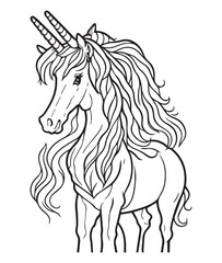 Cute Unicorn Coloring Pages for Kids. unicorn adults coloring page