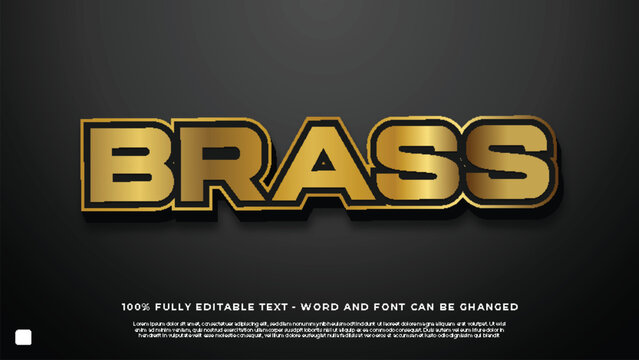 Editable text effect with brass theme
