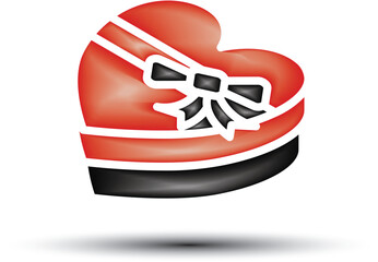 red heart with ribbon