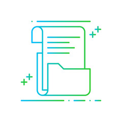 Folder Backup Business and Finance icon with blue and green gradient style. internet, data, file, information, technology, network, document. Vector illustration