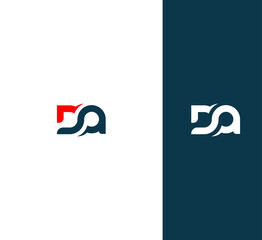 DA, DA letter minimalist logo design template - obrazy, fototapety, plakaty