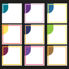 Set of Popular business templates web square isolated on white background. Suitable for social media post and web internet ads. Vector illustration with photo college